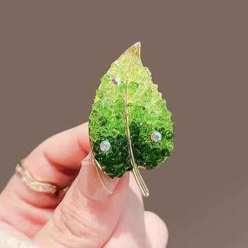 XSB125 - Green Leaf Saree Brooch